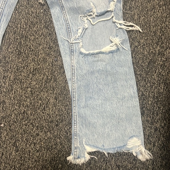 BDG Urban Outfitters Wilco Kick Crop Flare Distressed Light Wash Jeans Blue 4 - Picture 4 of 5